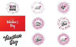 Love word art design with a heart shaped gradient background vector
