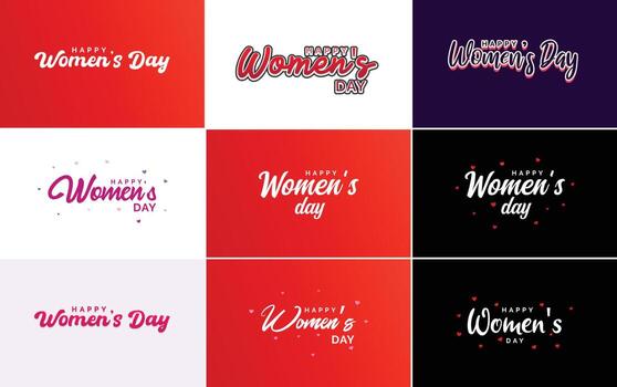 internacional De las mujeres día mano escrito tipografía antecedentes vector