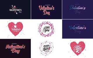 Love word art design with a heart shaped gradient background vector
