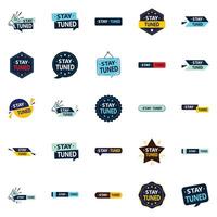 25 unique element images for a new look in your advertising Stay Tuned vector