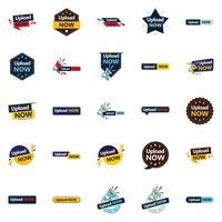 25 Professional element Designs in the Upload Now Bundle Perfect for Advertising vector