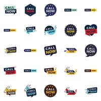 Call Now 25 Modern Typographic Elements for promoting calls in a current way vector