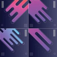 Pack of 4 Retro Hipster Geometric Patterns vector