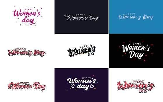 internacional De las mujeres día mano escrito tipografía antecedentes vector