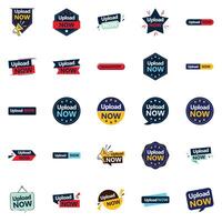 25 Dynamic element Designs in the Upload Now Pack Perfect for Marketing and Branding Campaigns vector