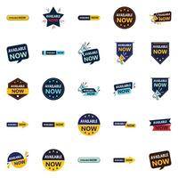 Available Now 25 element Banners for Dynamic and Distinctive Graphic Design vector