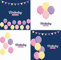 Happy Birthday in a bold geometric font with a pattern of birthday candles in the background vector