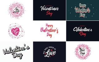 Love word art design with a heart shaped background and a bokeh effect vector
