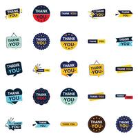 25 Unique element Icons for a thank you message with a personal touch vector