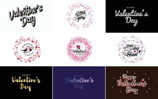 Happy Valentine's Day typography poster with handwritten calligraphy text isolated on white background vector