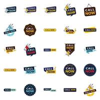 25 High quality Typographic Designs for a professional call to action Call Now vector