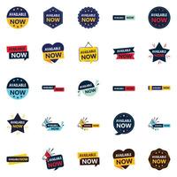 Get Ahead of the Game with Available Now 25 Bold element Banners Pack vector