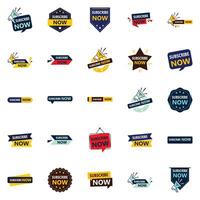 Create a Lasting Impression with Subscribe Now 25 Dynamic element Banners vector