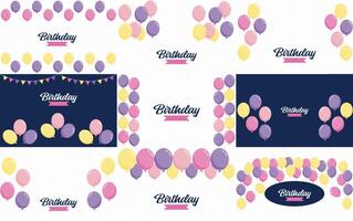 Happy Birthday in a sleek modern font with a gradient color scheme and a confetti effect vector