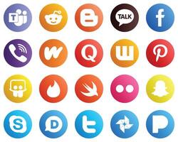 20 High Quality Social Media Icons such as pinterest question quora and wattpad icons High definition and versatile vector