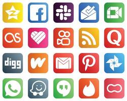 20 Professional Social Media Icons such as question feed google meet rss and likee icons Minimalist and professional vector