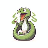 Crocodile element illustration Cute cartoon snake character vector