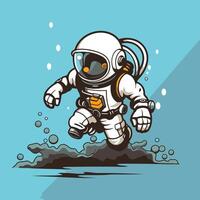Astronaut flying in the sea element illustration Eps 10 vector