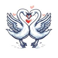 Couple of swans in love sketch for your design element illustration vector