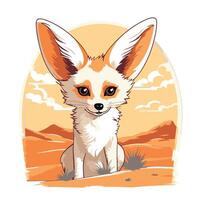 Cute fox in the desert element illustration of a fox vector