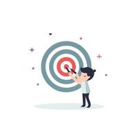 Businessman with a dart in the center of a target Flat design element illustration vector