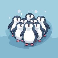 Penguin family element illustration of a group of penguins vector