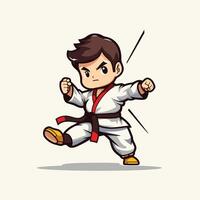 Taekwondo boy cartoon character element illustration of a taekwondo boy vector