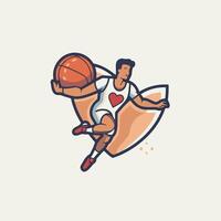 Basketball player with ball element illustration of a basketball player vector