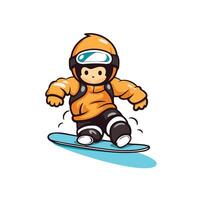 Snowboarder cartoon isolated on a white background element illustration vector