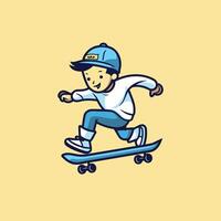 Boy riding a skateboard Cartoon style element illustration for your design vector