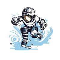 Ice hockey player element illustration of a hockey player on ice vector