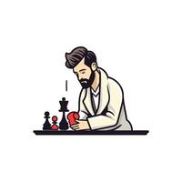 Businessman playing chess element illustration of a businessman playing chess vector
