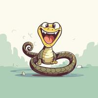 Cute cartoon snake element illustration for your design Eps10 vector