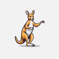 Kangaroo standing with open arms isolated on white background element illustration vector