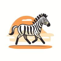 Zebra element illustration Wild animal design template Zebra icon vector