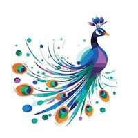 Peacock on a white background element illustration for your design vector