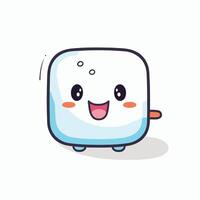 Cute ice cube character isolated on white background element illustration vector