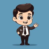 Cute Businessman Cartoon Character in Flat Design Style element illustration vector