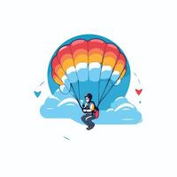 Parachutist on the background of clouds element illustration vector