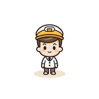 Cute Sailor Boy Cartoon Mascot Character element Illustration Design vector