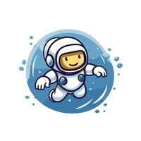 Astronaut in outer space isolated on white background illustration vector