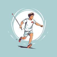 Badminton player illustration of a man playing golf vector