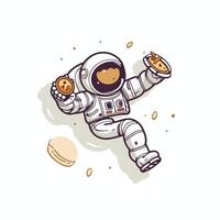 Astronaut in outer space illustration of a cartoon astronaut vector