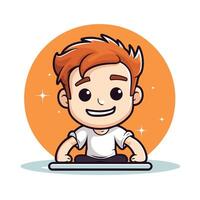 cute boy cartoon icon element illustration graphic design element illustration graphic design vector