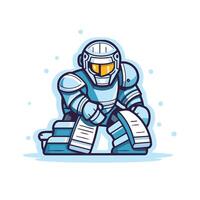 Astronaut in spacesuit sitting on the books illustration vector
