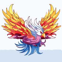 element illustration of a stylized winged phoenix on a white background vector