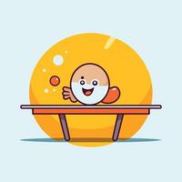 Cute cartoon baby boy sitting on the table illustration vector