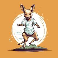 Kangaroo jumping in the air illustration of a kangaroo vector