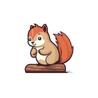 Cute squirrel cartoon character illustration isolated on white background vector
