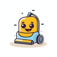 Cute cartoon vacuum cleaner character illustration on white background vector